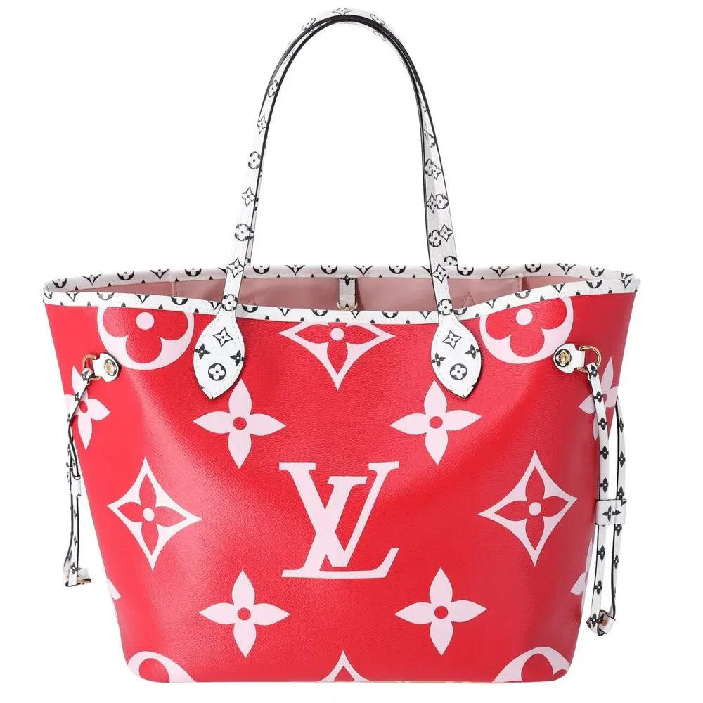 Louis Vuitton Neverfull MM Giant Monogram Tote Bag M44567 Rouge Pink